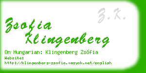 zsofia klingenberg business card